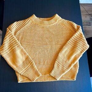 Women’s Chunky Cropped Orange Sweater Large